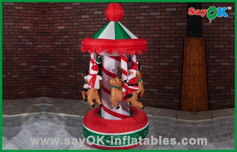 Funny Christmas Carousel Inflatable Holiday Decorations Air Blown Inflatables