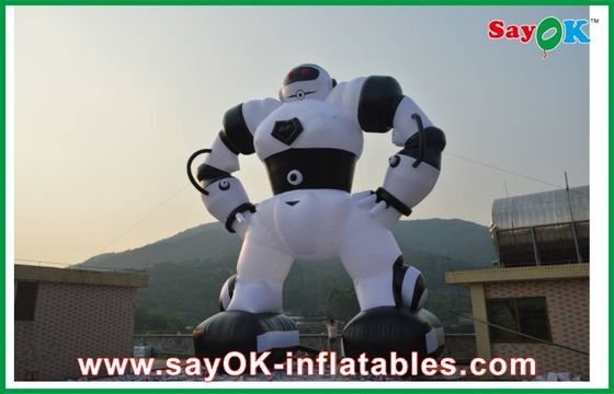 Zwarte / witte opblaasbare tekenfilmfiguren, Oxford doek opblaasbare robot
