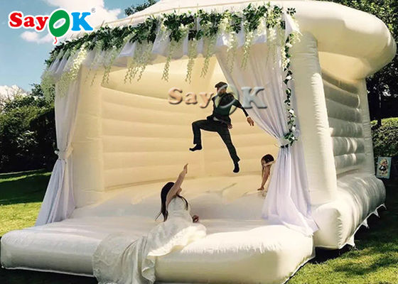 Commerciële opblaasbare sprong voor bruiloft / White Bouncy Castle