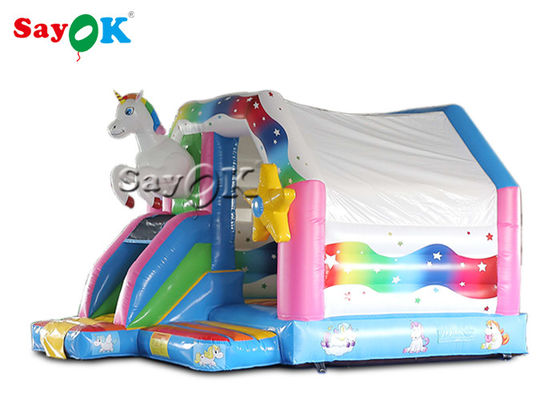 4.9x3.9x3.3 Roze eenhoorn opblaasbaar springhuis voor kinderen