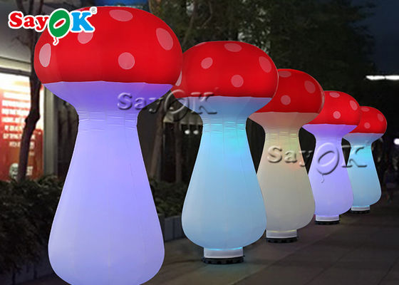 Rood en wit LED licht 2,5m opblaasbaar champignon voor muziekfestival