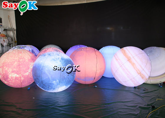LED enorme hangende opblaasbare verlichting decoratie acht planeten pvc materiaal