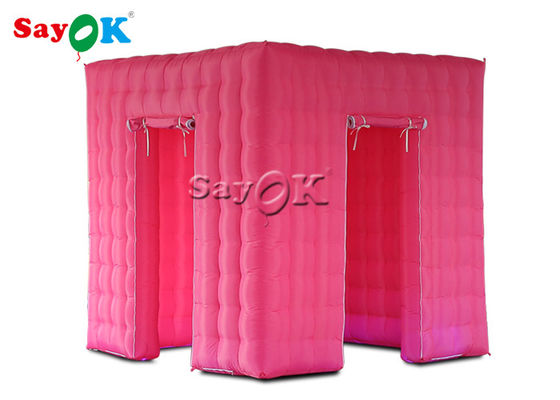 Opblaasbare van de de Kubusfoto van de Partijtent Roze Opblaasbare van de de Cabinetent LEIDENE van Shell With Color Changing Lichten