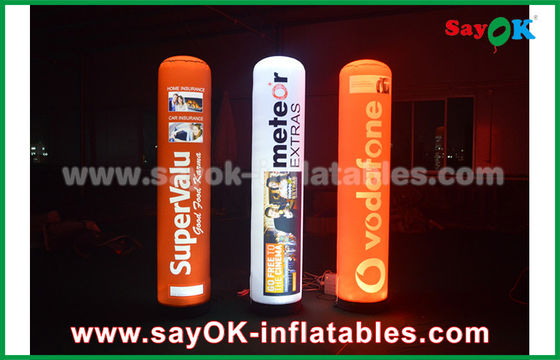 190T Nylon stof opblaasbare verlichting Decoratie, 2m Reclame opblaasbare pilaar Met LED verlichting