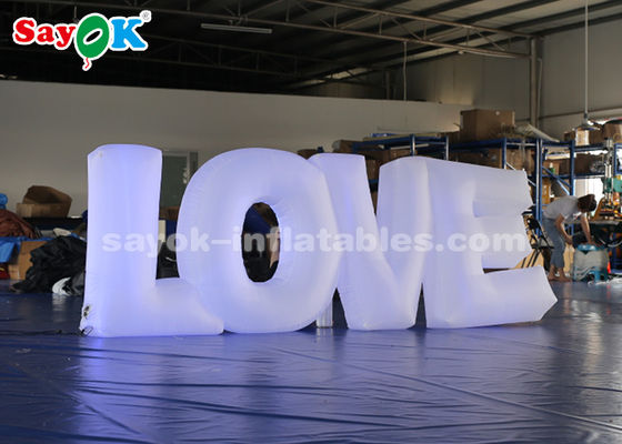 Witte stof LED verlichting opblaasbare letter LOVE door touch screen afstandsbediening