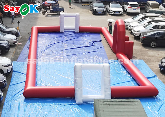 20*8m Rood PVC-doek opblaasbaar Sportspelletjes Buitenvoetbalveld