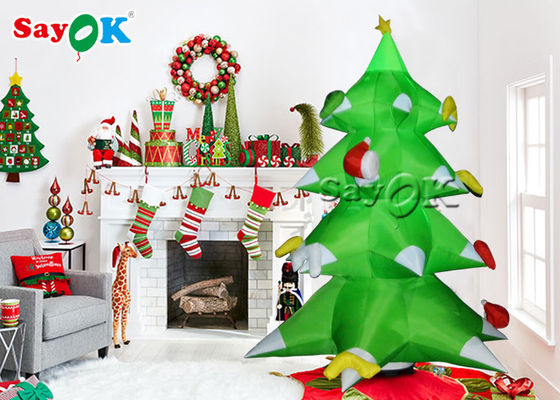 Nieuw ontwerp Groene reusachtige opblaasbare kerstboom met sierballen en sterren