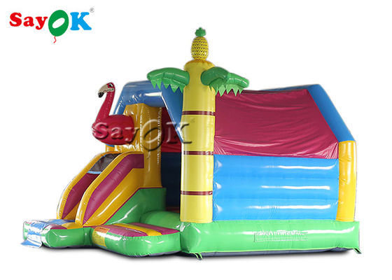 4.9x3.9x3.6mH Flamingo Commercial Kids opblaasbare uitsmijter glijcombo
