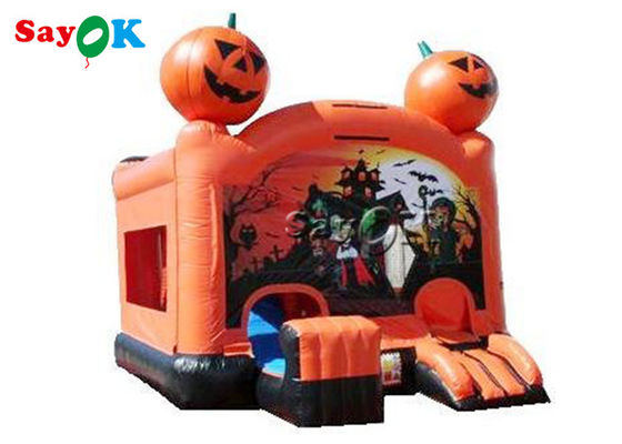 Halloween pompoen opblaasbaar springhuis zijdeprinten