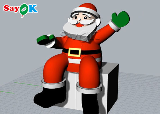 2m opblaasbare vakantieversieringen Kerstmis zittende kerstman
