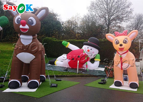 3m*4m Buiten kerstversiering Legend aan de zijkant opblaasbare sneeuwman