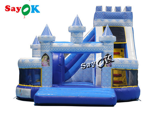 5m 16,5ft Blue Princess Bouncing Castle Commercieel opblaasbaar springhuis