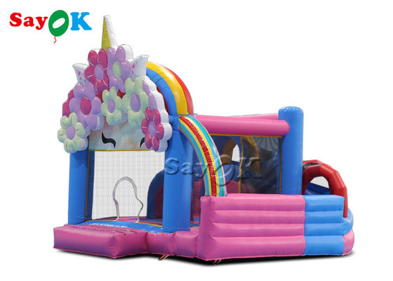 Het Thema Opblaasbare Stuiterende Trampoline van de Sayokbloem met het Huis Stuiterende Verbindingsdraden van de Dia Opblaasbare Sprong
