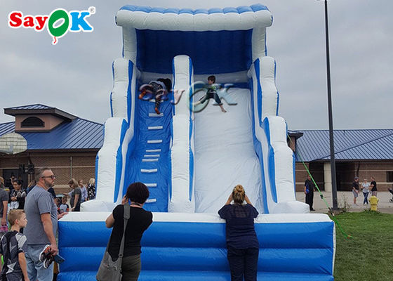 Opblaasbare kinderglijbaan voor zwembad Blauw en wit zwembad Opblaasbare uitsmijter glijbaan / kinderen Opblaasbare waterpark