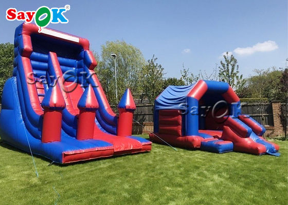 Commerciële opblaasbare springglijbanen Custom Kids opblaasbare springhuis Blauw En Paars Opblaasbare springglijbaner