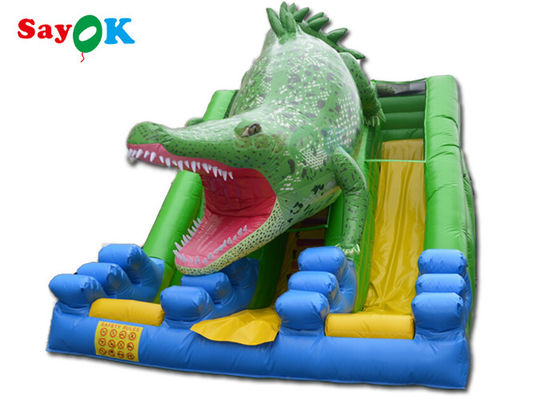 Opblaasbare Glijdende Glijbaan Commerciële Grote Krokodil Thema Opblaasbare Bouncer Opblaasbare Glijbaan Voor Kinderen