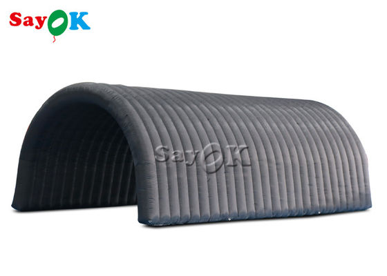 Opblaasbare igloo tent zwart 210D Oxford stof opblaasbare tunnel tent voor tentoonstelling
