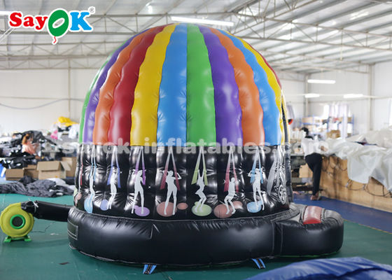 Opblaasbare buitentent PVC-doek kleurrijke opblaasbare disco-koepel met magisch led licht CE SGS ROHS