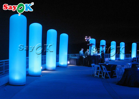 Custom LED opblaasbare zuil zuil voor bruiloft / podium / feest ingang decoratie