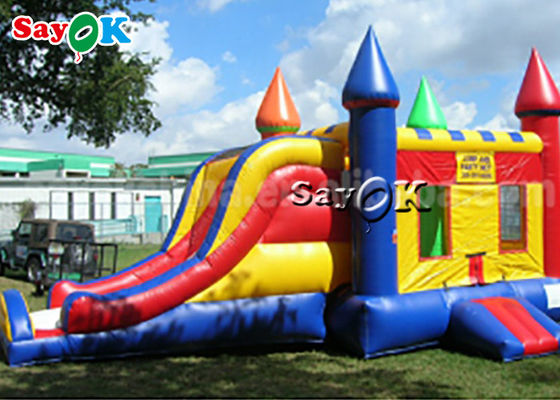 6*4m Pvc Air Jumping Bouncing Castles met glijbaan Commerciële opblaasbare uitsmijter voor kind