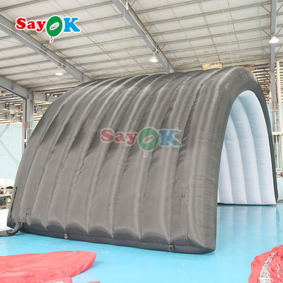 10x6x5.4mH Zwarte koepel opblaasbaar podium tent voor feest evenement