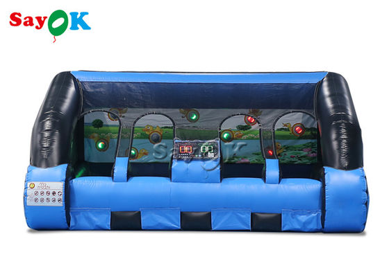 4.5x5x2.6mH Autovorm opblaasbaar IPS-systeem Shooting Gallery Game Zwart en Blauw